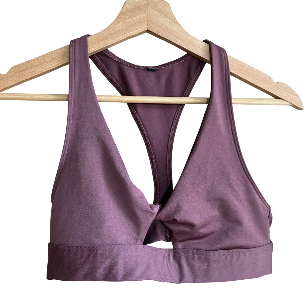 PINK Victoria's Secret Twist Front Sports Bra Small Mauve Women Racerback